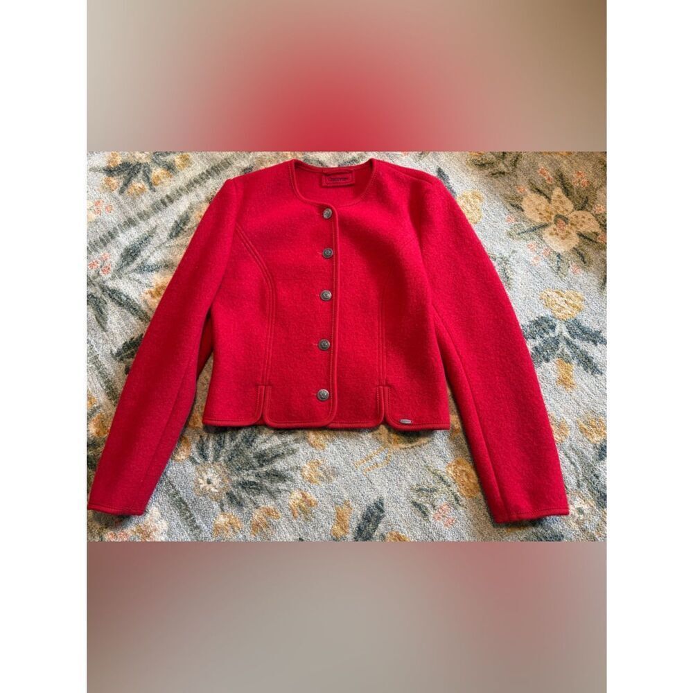 Giesswein Boiled Wool Jacket Cardigan Sweater Blazer US 10